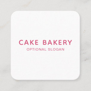 Modern Minimalist Bakery Business Card Pink White