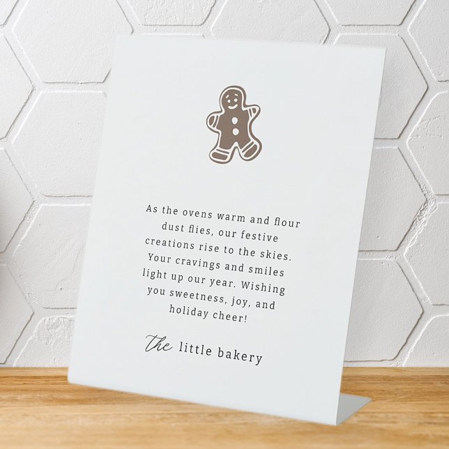 Modern Minimalist Bakery Holiday Thank You Pedestal Sign (Creator Uploaded)