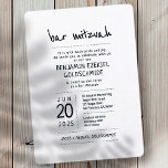 Modern   Minimalist Bar Mitzvah Invitation<br><div class="desc">Composed of playful script and serif typography; All against a backdrop of white background. 

This is designed by Select Party Supplies,  exclusive for Zazzle.

Available here:
http://www.zazzle.com/selectpartysupplies</div>