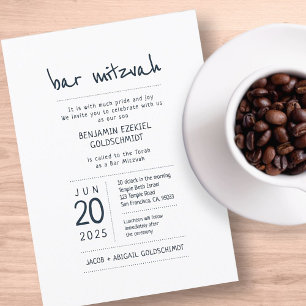 Modern + Minimalist Bar Mitzvah Invitation