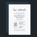 Modern   Minimalist Bar Mitzvah Invitation<br><div class="desc">Composed of playful script and serif typography; All against a backdrop of white background. 

This is designed by Select Party Supplies,  exclusive for Zazzle.

Available here:
http://www.zazzle.com/selectpartysupplies</div>