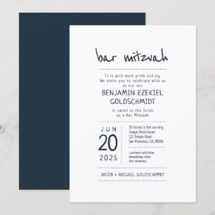 Modern + Minimalist Bar Mitzvah Invitation