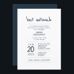 Modern   Minimalist Bat Mitzvah Invitation<br><div class="desc">Composed of playful script and serif typography; All against a backdrop of white background. 

This is designed by Select Party Supplies,  exclusive for Zazzle.

Available here:
http://www.zazzle.com/selectpartysupplies</div>