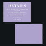 Modern Minimalist Bat Mitzvah Lavender Purple  Enclosure Card<br><div class="desc">Modern Minimalist Bat Mitzvah Lavender Purple Enclosure Card</div>