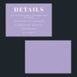 Modern Minimalist Bat Mitzvah Lavender Purple  Enclosure Card<br><div class="desc">Modern Minimalist Bat Mitzvah Lavender Purple Enclosure Card</div>