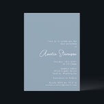 Modern Minimalist Bat Mitzvah Script Dusty Blue Invitation<br><div class="desc">Modern Minimalist Bat Mitzvah Invitation in Dusty Blue</div>