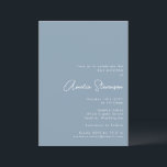 Modern Minimalist Bat Mitzvah Script Dusty Blue Invitation<br><div class="desc">Modern Minimalist Bat Mitzvah Invitation in Dusty Blue</div>