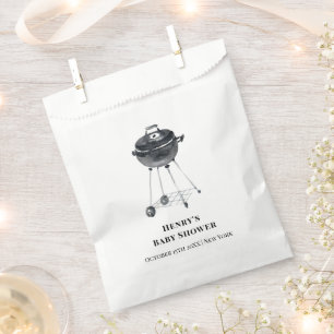 Modern Minimalist BBQ Grill Baby Shower Favour Bags