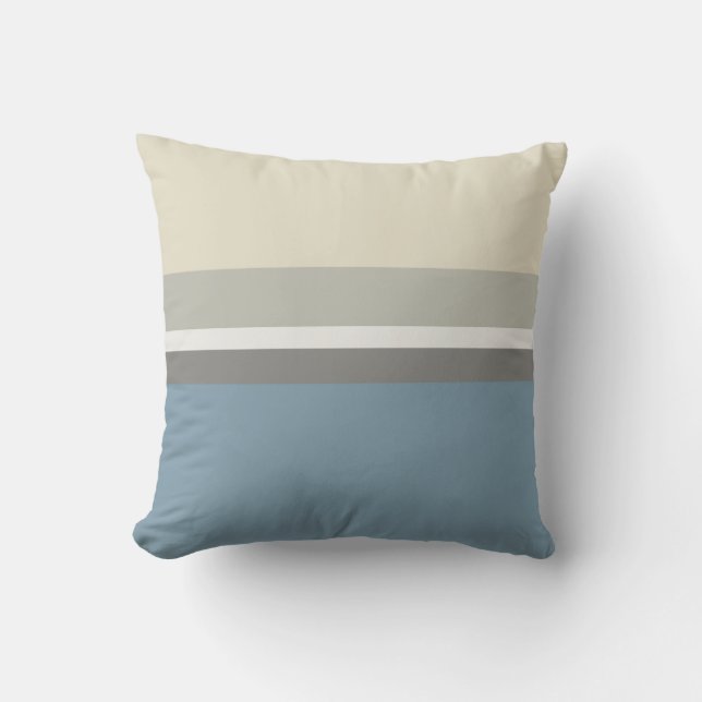 Modern Minimalist Beach House Stripe Cushion (Front)