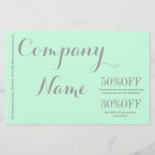 modern Minimalist beauty hair salon mint green Flyer