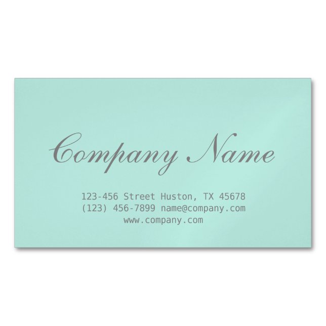 modern Minimalist beauty hair salon mint green Magnetic Business Card (Front)