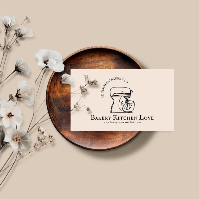 Modern Minimalist Beige Bakery & Pastry Chef Business Card (Creator Uploaded)