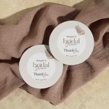 Modern Minimalist Beige Butterfly Bridal Shower