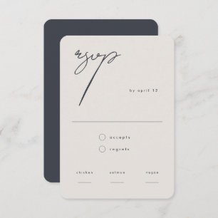 Modern Minimalist Beige Calligraphy QR Code  RSVP Card