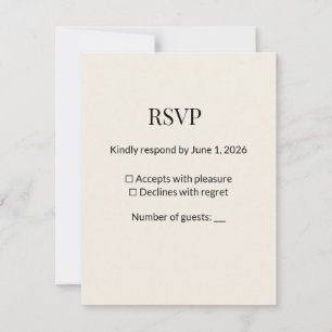 Modern Minimalist Beige RSVP Card Template