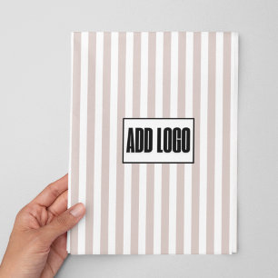 Modern Minimalist Beige Stripes Business Logo Wrapping Paper Sheet