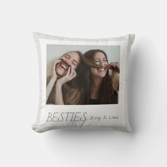 Modern Minimalist Best Friends BFF Photo  Cushion (Front)