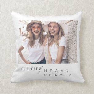 Modern Minimalist Best Friends BFF Photo Cushion