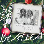 Modern Minimalist Best Friends BFF Photo Metal Tree Decoration<br><div class="desc">Design is composed of fun and playful typography with sans serif and serif font. Add a custom photo.</div>