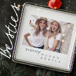 Modern Minimalist Best Friends BFF Photo Metal Tree Decoration<br><div class="desc">Design is composed of fun and playful typography with sans serif and serif font. Add a custom photo.</div>