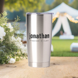 Modern Minimalist Best Man Groomsmen Gifts for Him Insulated Tumbler