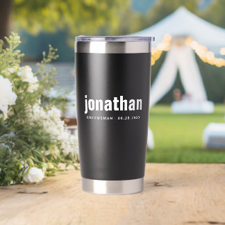 Modern Minimalist Best Man Groomsmen Gifts for Him Insulated Tumbler