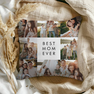 Modern Minimalist Best Mum Photo Pillow