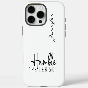 Modern Minimalist Bible Verse 1 Peter 5:6 iPhone 16 Pro Max Case