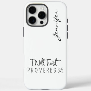 Modern Minimalist Bible Verse Proverbs 3:5 iPhone  iPhone 16 Pro Max Case
