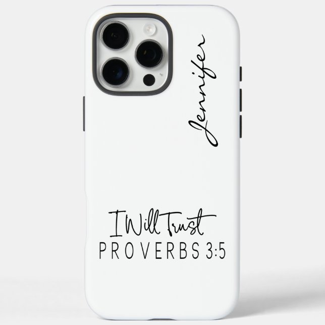 Modern Minimalist Bible Verse Proverbs 3:5 iPhone  Case-Mate iPhone Case (Back)