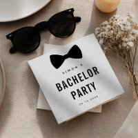 Modern Minimalist Big Bold Black Bachelor Party