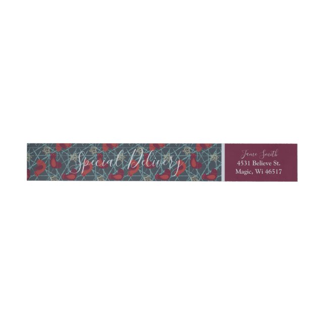 Modern Minimalist Birds Blue - Special Delivery Wrap Around Label (Individual)