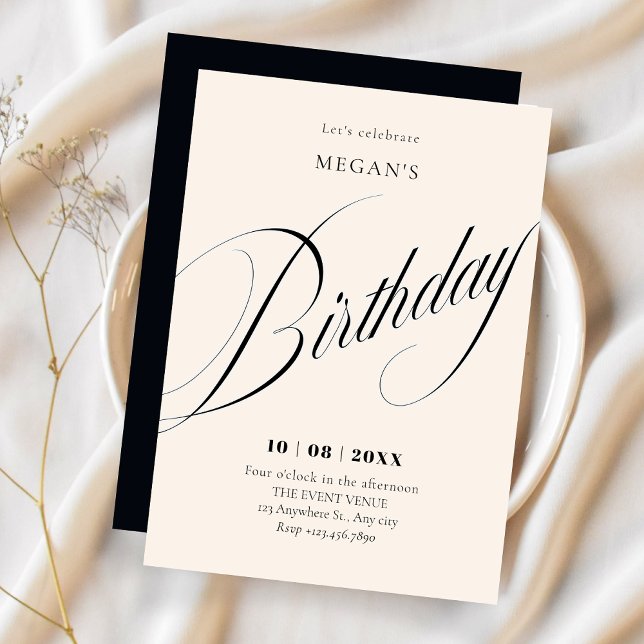 Modern minimalist birthday invitation (Creator Uploaded)