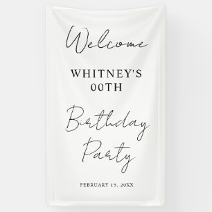 Modern Minimalist Birthday Party Banner