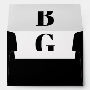 Modern Minimalist Black 5x7 Wedding Invitation Envelope