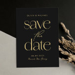 Modern Minimalist Black and Gold Chic Wedding Save The Date<br><div class="desc">Modern Minimalist Black and Gold Chic Wedding Save the Date</div>