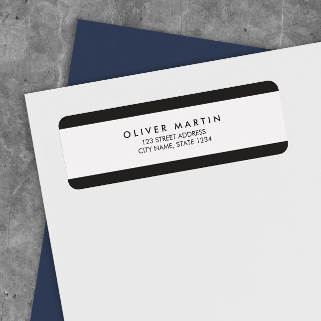 Modern Minimalist Black and Grey Address Labels (Creator Uploaded)