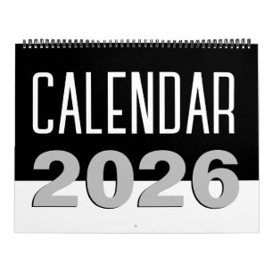 Modern Minimalist Black and White 2024 Calendar