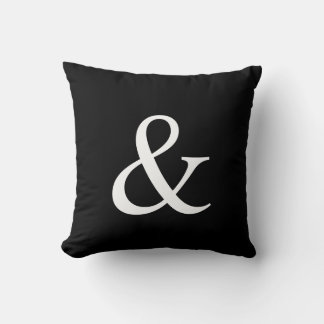 Modern Minimalist Black and White Ampersand  Cushion