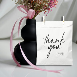 Modern Minimalist Black and White Baby Shower Favour Bags
