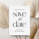Modern Minimalist Black and White Chic Wedding Save The Date<br><div class="desc">Modern Minimalist Black and White Chic Wedding Save the Date</div>