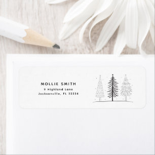 Modern Minimalist Black And White  Christmas Tree