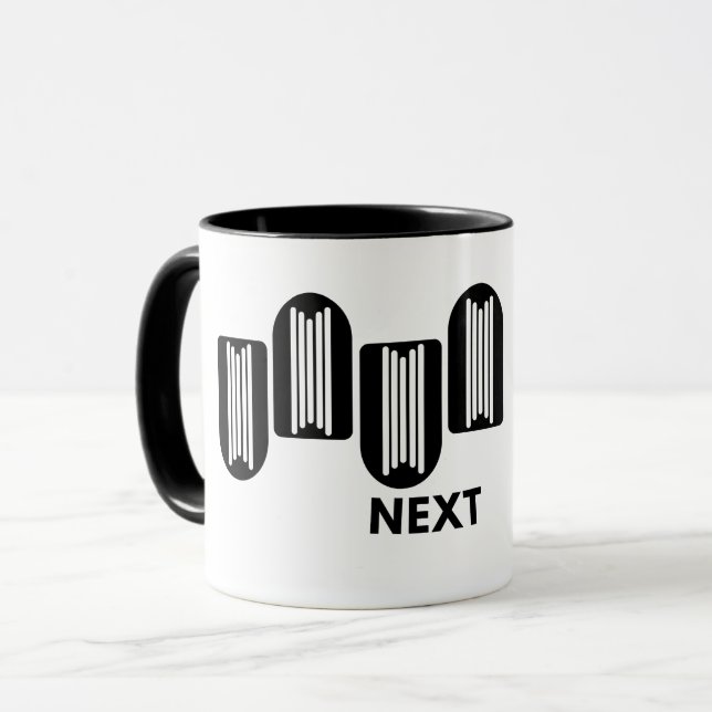 Modern Minimalist Black and White Geometric Shape  Mug (Front Left)