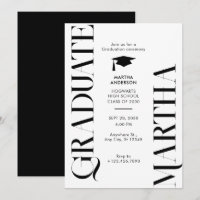 Modern Minimalist black and white Graduatioin
