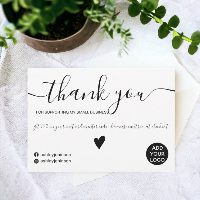 Modern minimalist black and white order thank you invitation (Modern minimalist black and white order thank you invitation)