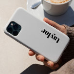 Modern Minimalist Black and White Personalised<br><div class="desc">Introducing the Modern Minimalist Black and White Personalised Phone Case – a sleek and sophisticated accessory designed for those who appreciate clean and elegant aesthetics. This monogram phone case offers a touch of personalisation with custom monograms, making it the perfect choice for individuals seeking a unique and trendy phone case....</div>
