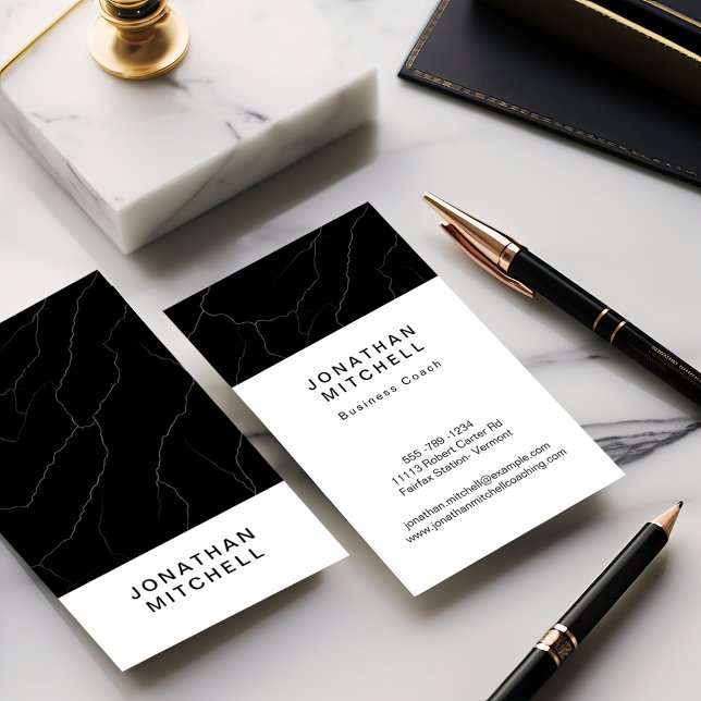 Modern Minimalist Black and White Professional   Business Card (Creator Uploaded)