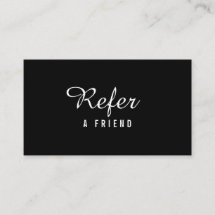 Modern Minimalist Black and White Professional Referral Card
