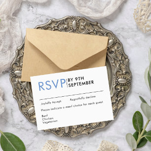 Modern Minimalist Black and White RSVP Card