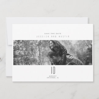 Modern Minimalist Black and White Save The Date